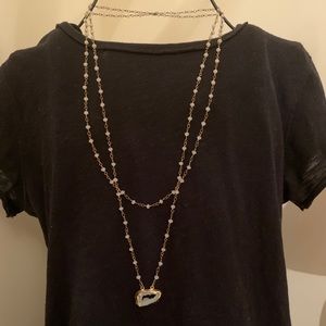 Francesca’s quartz rhinestone necklace